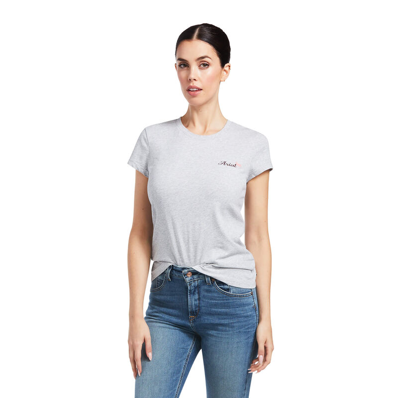 Ariat T-Shirts Damen - Logo Script Grau ( YGKSL-8975 )